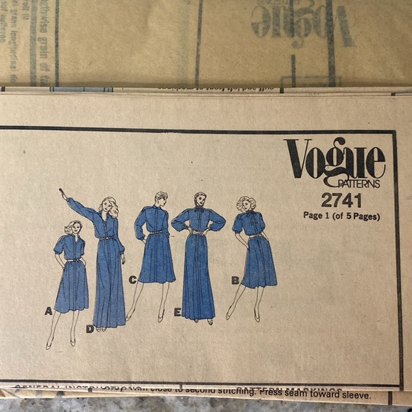Vintage Vogue’s Basic Design Sewing Pattern No. 2741 Dress & Tie Size 14 - Picture 7 of 8